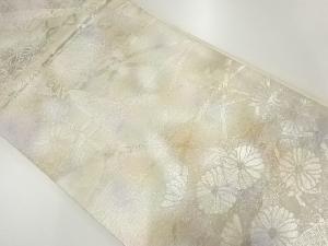 アンティーク　菊づくし模様織出し袋帯（材料）